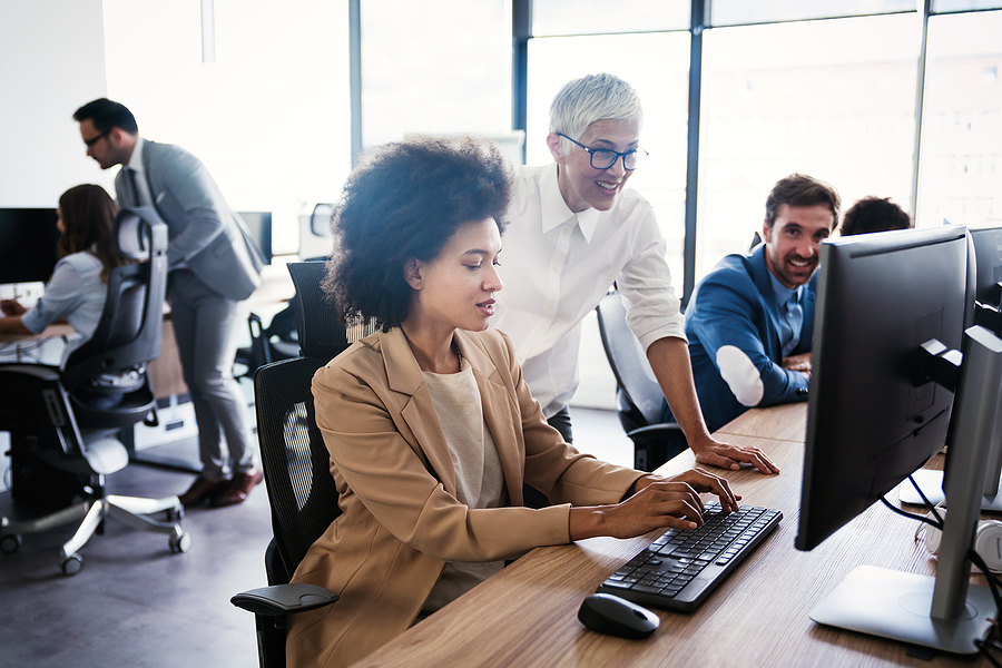 Group of people working on computer