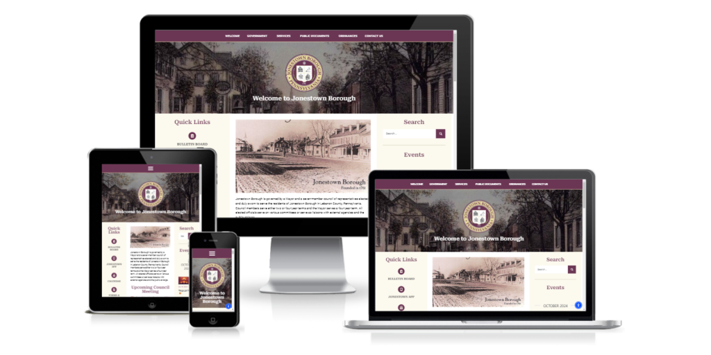 Jonestown Borough website design