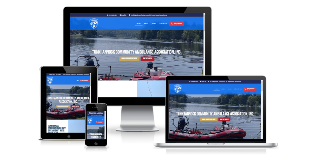 Tunkhannock Community Ambulance Association emergency services wordpress website design