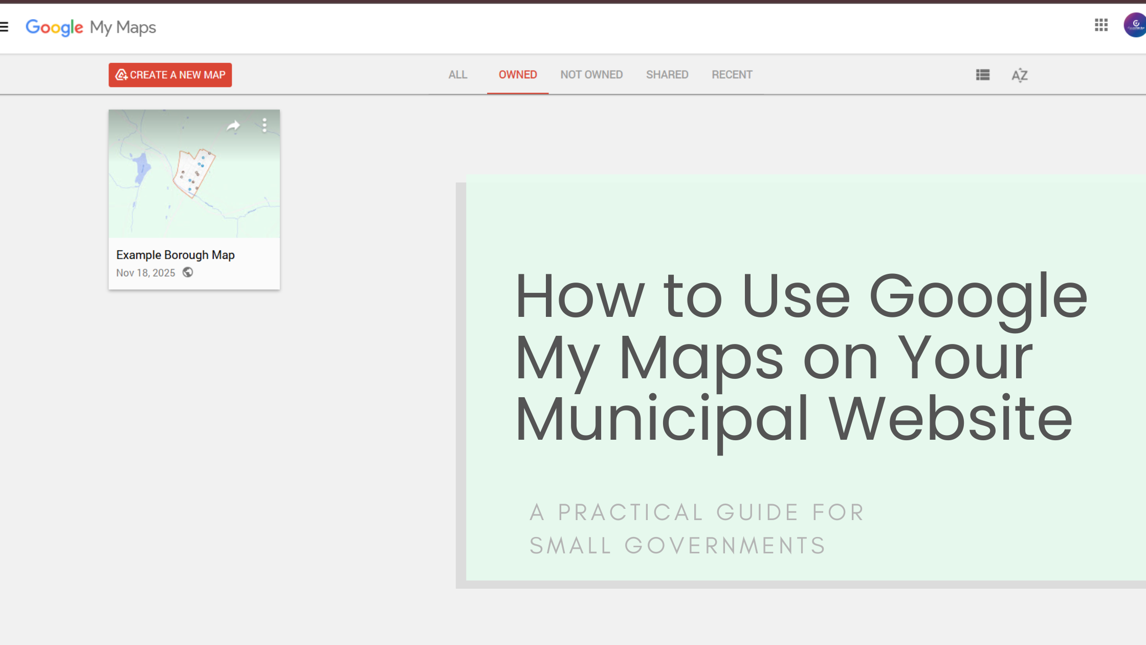 Blog post title image: Google My Maps for Municipal Websites